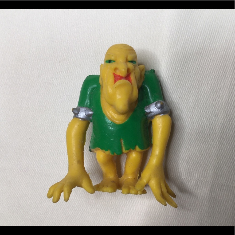 Vintage 80s Galoob Blackstar Yellow Hunchback Troll Demon Figure